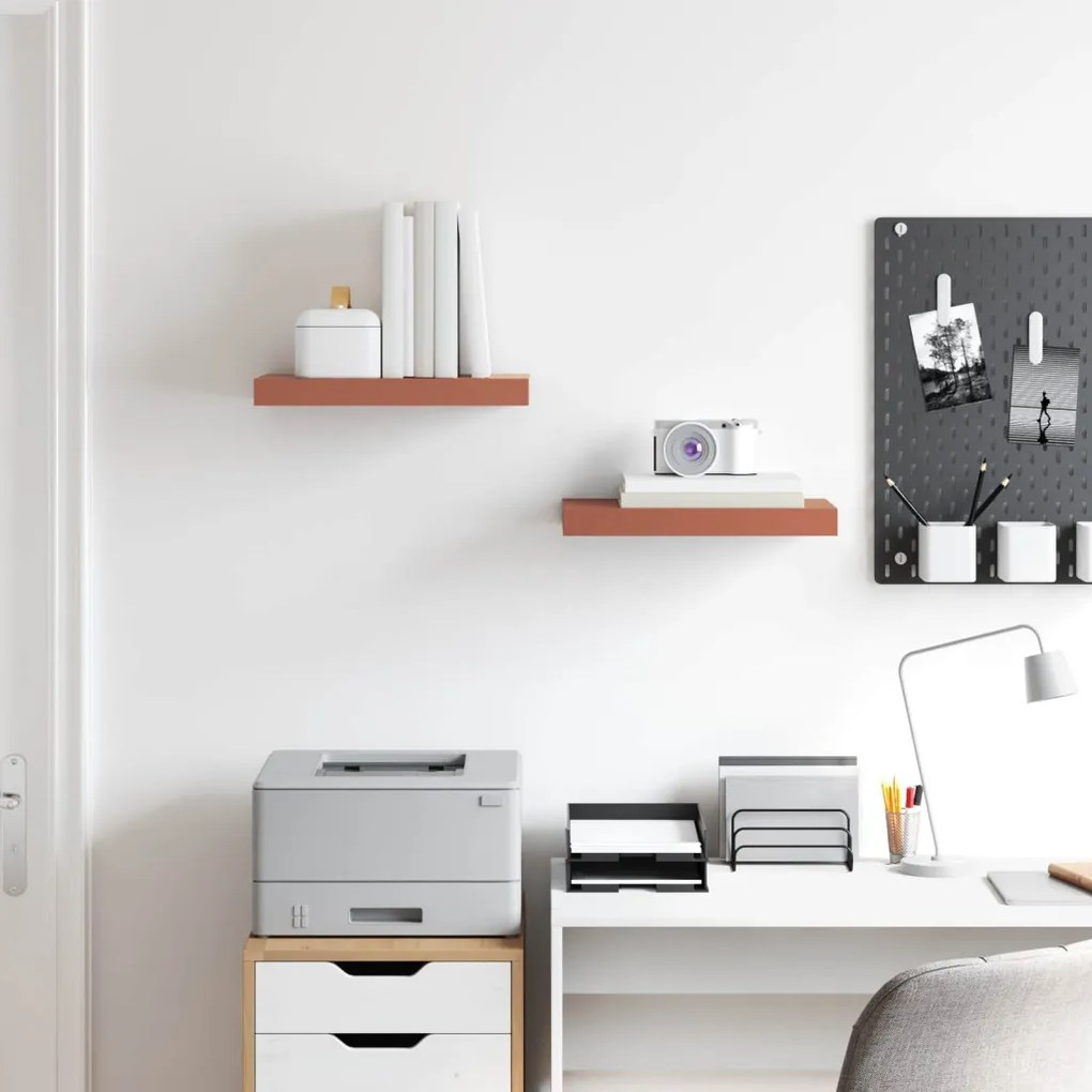 Falpolc Falra szerelhető 2 pcs Piros 40 x 23,5 x 4 cm Faanyag