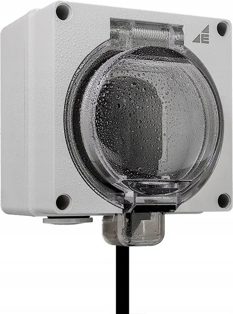 Elektro-Plast IP66 szürke vízálló fali aljzat (dugalj)