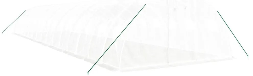fehér acélvázas melegház 64 m² 16 x 4 x 2 m