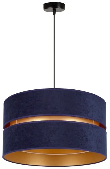 Duolla - Csillár zsinóron DUO 1xE27/15W/230V átm. 40 cm kék/arany