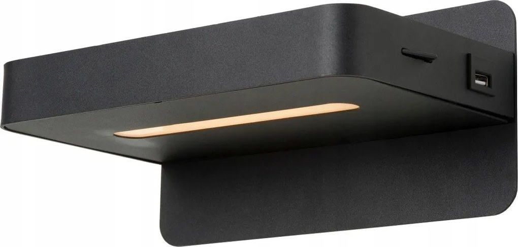 Fali Lámpa Lucide Atkin Led Fekete Usb 77280/05/30