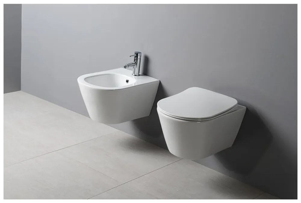 Sanovit AVVA fali WC - rimless - perem nélküli - rejtett szerelésű - 53 cm