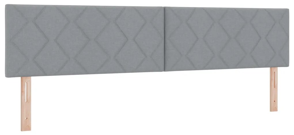 Boxspring Ágy Matrac nélkül Világosszürke 200x200 cm Szövet