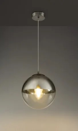 Globo 15853 Függeszték, nikkel matt, üveg átlátszó,króm, ø: 300, Foglalat típusa:1xE27 60W 230V