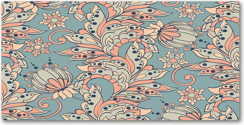 Konyhai panel Etnikai virágok 100x50 cm Ragasztó