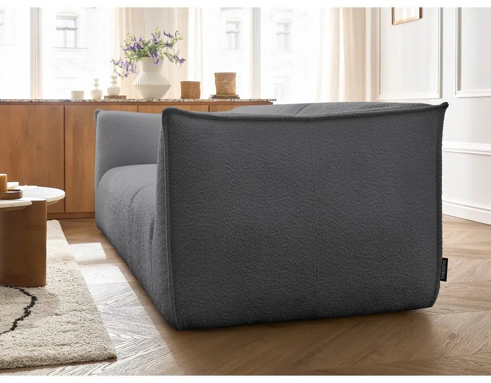 Sötétszürke buklé kanapé 242 cm Giorgia – Bobochic Paris