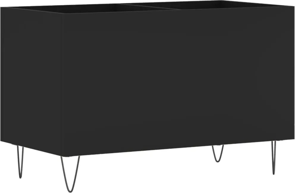 vidaXL fekete szerelt fa hanglemezszekrény 74,5x38x48 cm