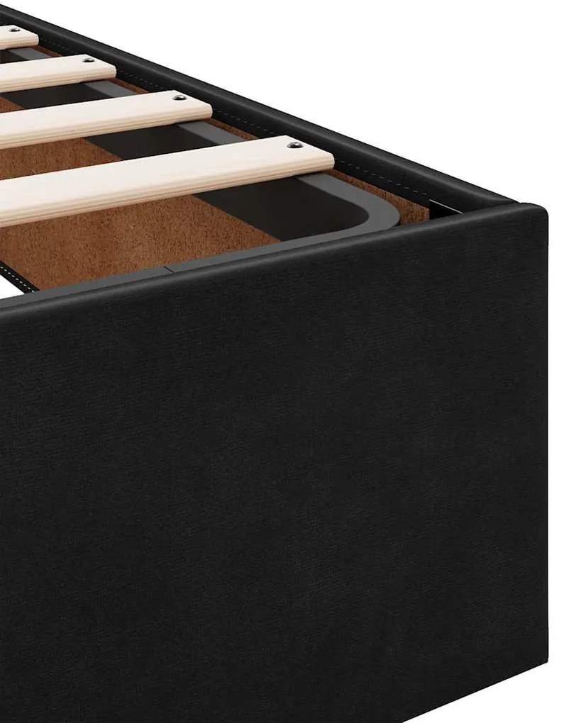 Ágykeret Fekete 200 x 200 cm Bársony