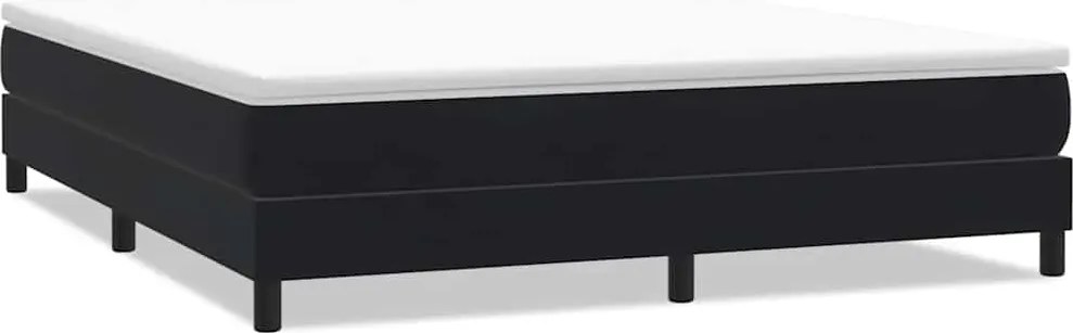 vidaXL fekete bársony rugós ágy matrac nélkül 180x220 cm