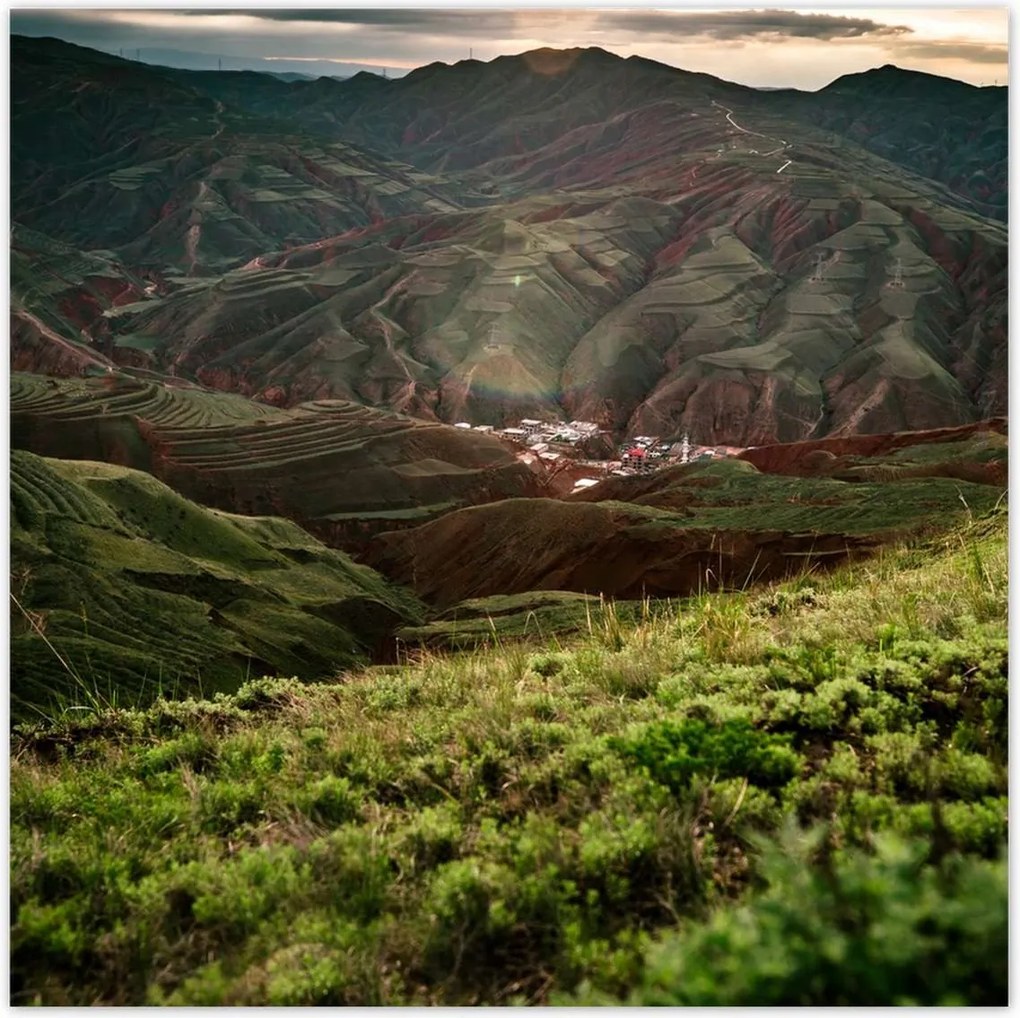 Poszterek 100x100 Hegyi táj Tájkép