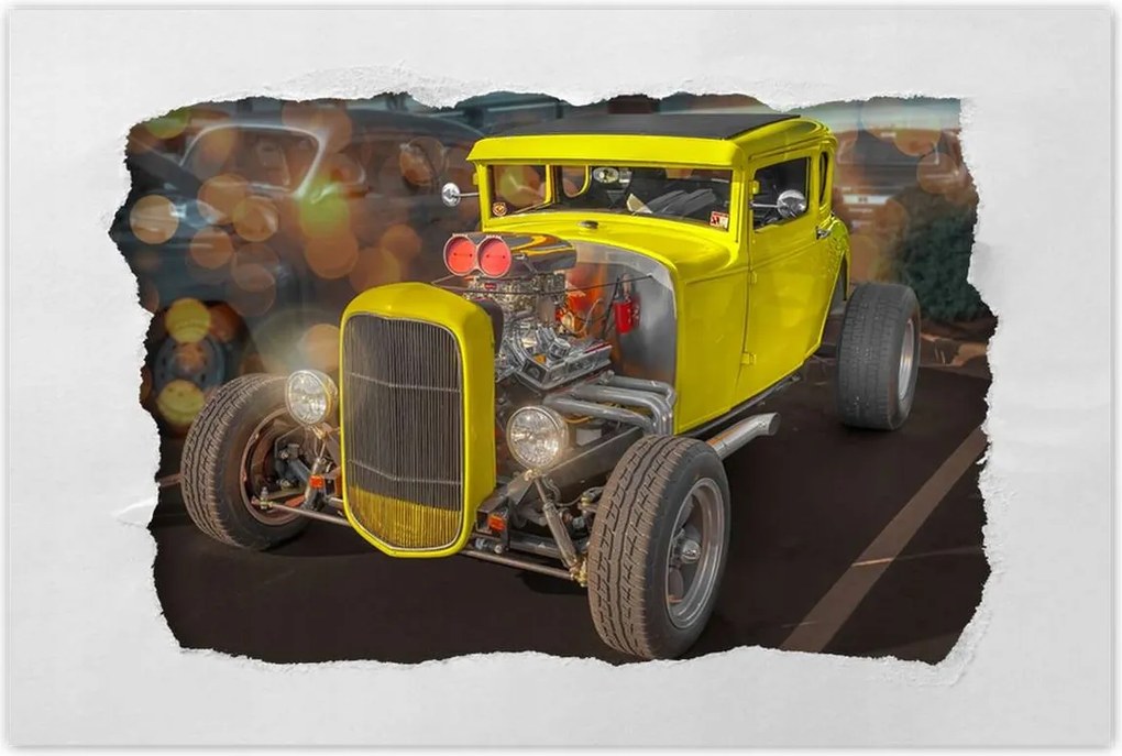 Poszterek 90x60 Sárga Hot Rod