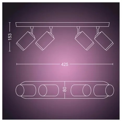 Philips - LED RGBW Dimmelhető spotlámpa Hue FUGATO 4xGU10/4,2W/230V fehér