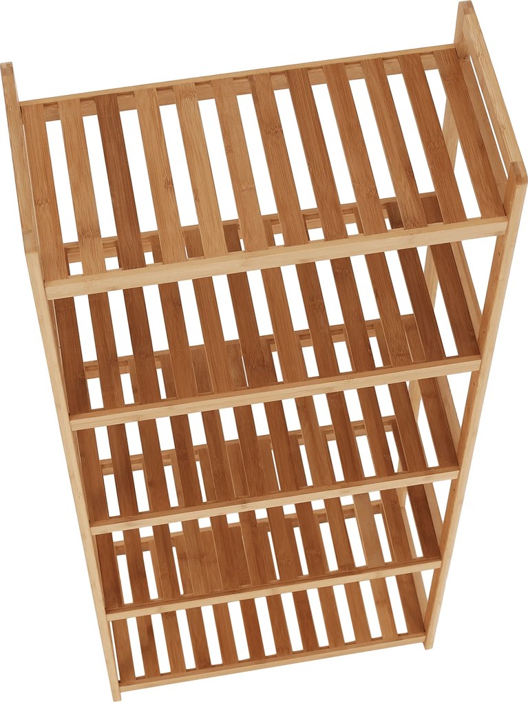 5 polcos polcállvány, természetes bambusz, FIORE TYP 3