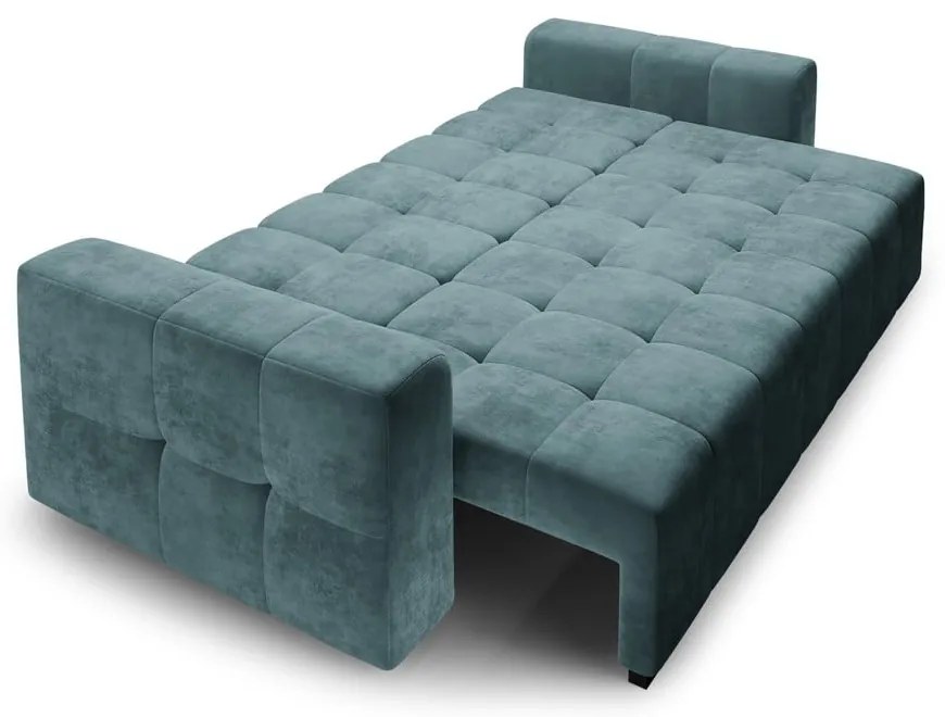 Luca kék kinyitható bársonykanapé - Milo Casa