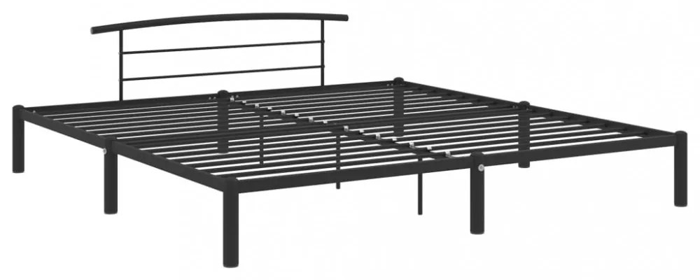 fekete fém ágykeret 200 x 200 cm