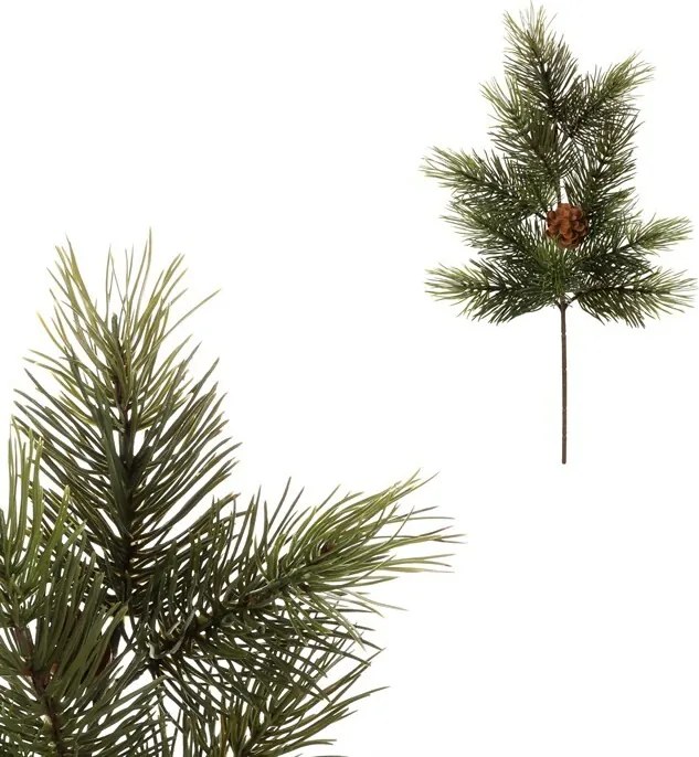 Fenyőágak és tobozok készlete, 50 cm, 2 db, zöld