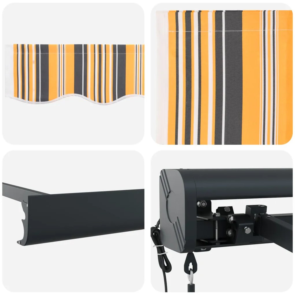 Automatikus Behúzható Napellenző Színes Csík 300x250 cm