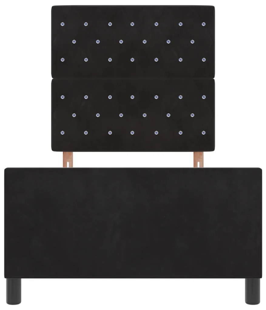 Fekete Ágykeret 100x200 cm Bársony