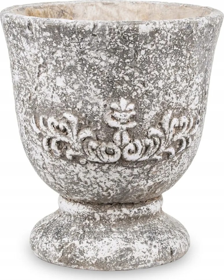 Virágtartó Kerek Beton Szürke Rusztikus 21x20cm Lábvédő