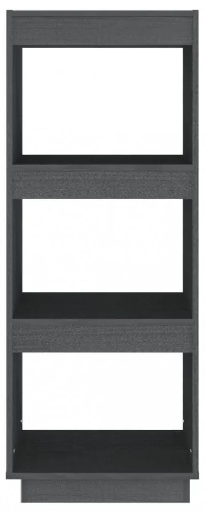 szürke tömör fenyőfa könyvszekrény/térelválasztó 40x35x103 cm