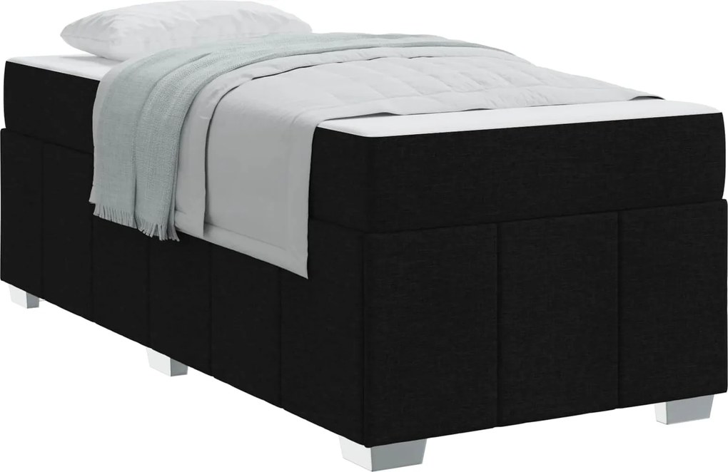 vidaXL Ágykeret matracmal Fekete 80 x 200 cm szövet