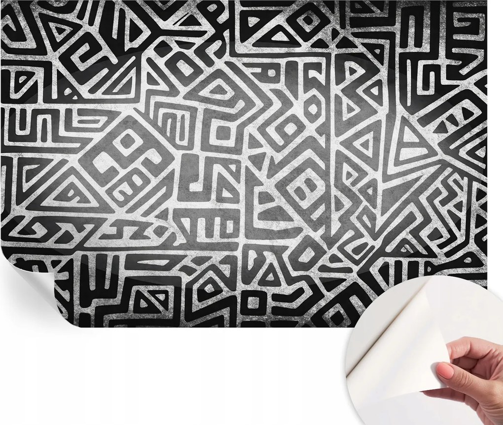 Öntapadós tapéta Fali furnér 3D hatás Geometrikus labirintus 104x70