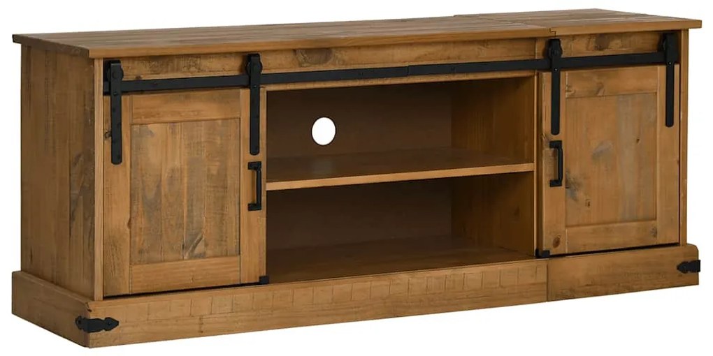 HALDEN tömör fa TV szekrény 2 tolóajtóval 150x40x60 cm