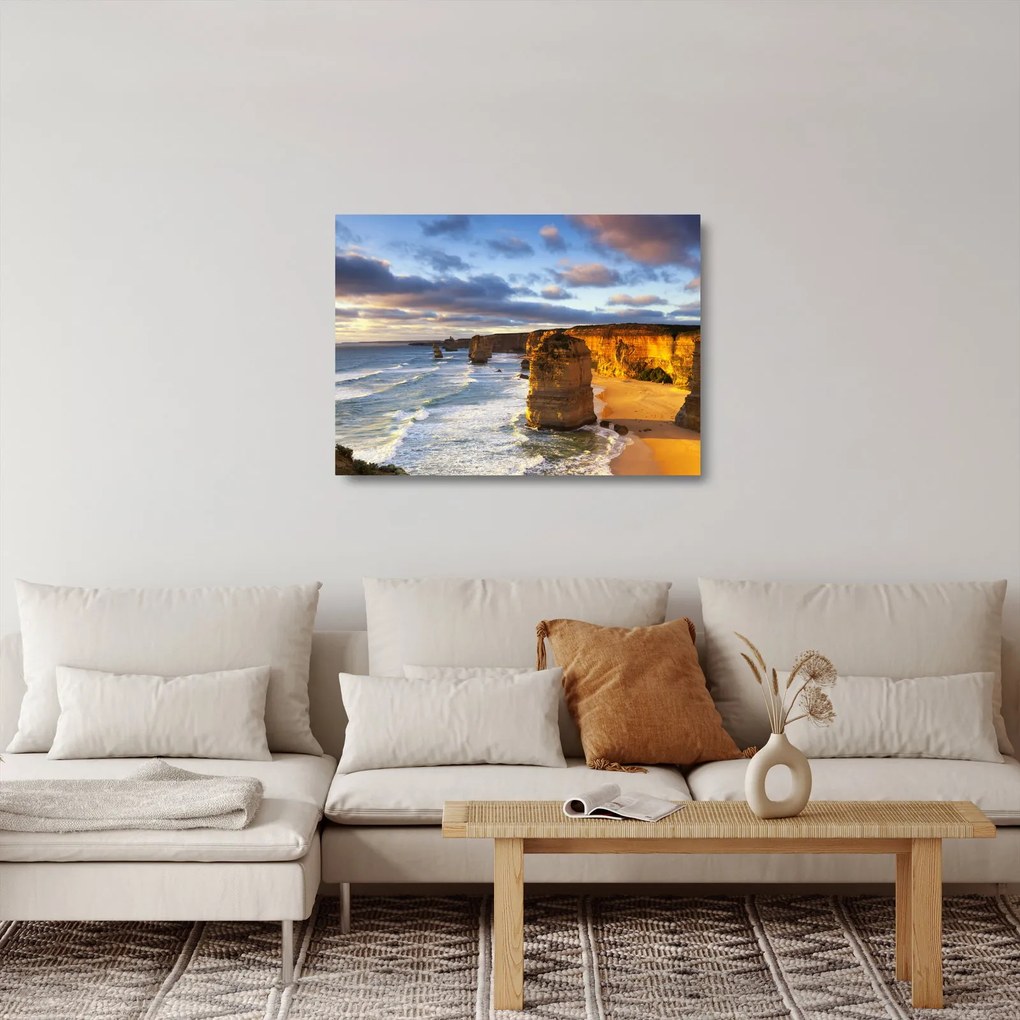 A tengeri sziklák képe (üvegen) (70x50 cm)