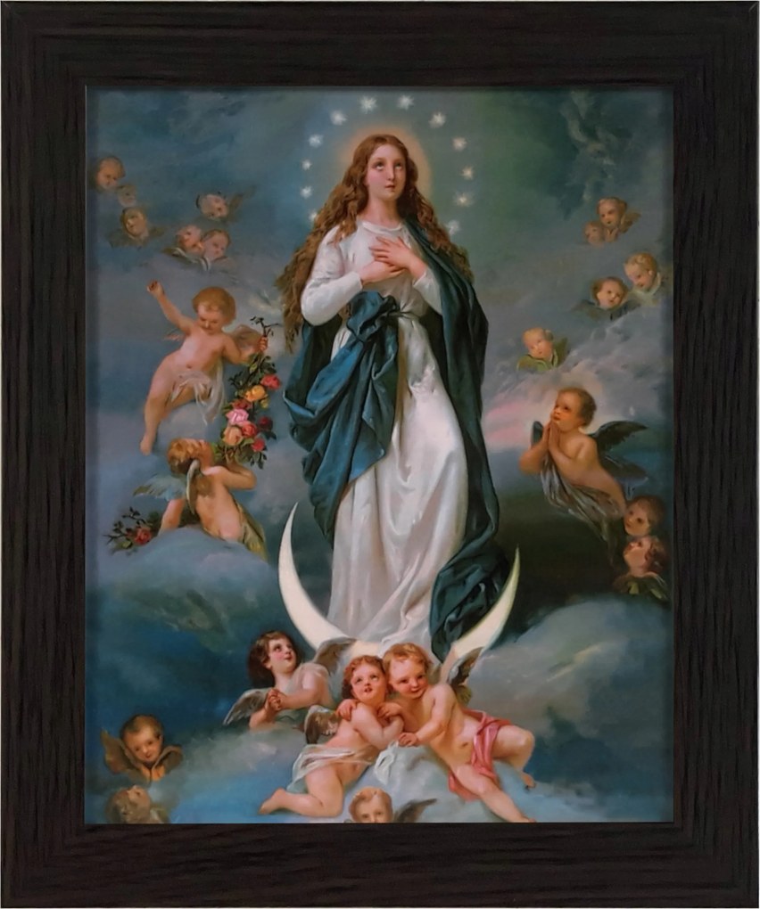 Vászonkép 30x25 Szeplőtelen Mária Wenge Keret