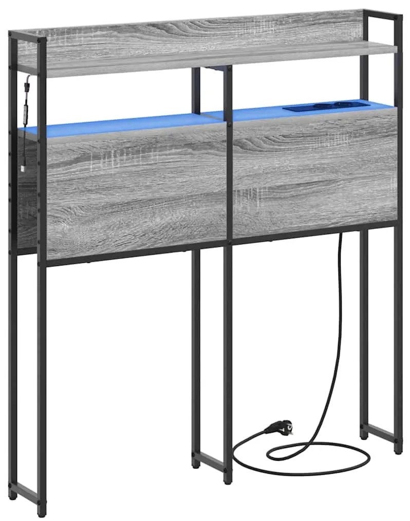 Fejtámla LED -es lámpákkal Szürke sonoma 100 cm Faanyag