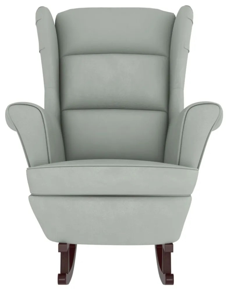 Világosszürke Bársony és Tömörfa Hintaszék