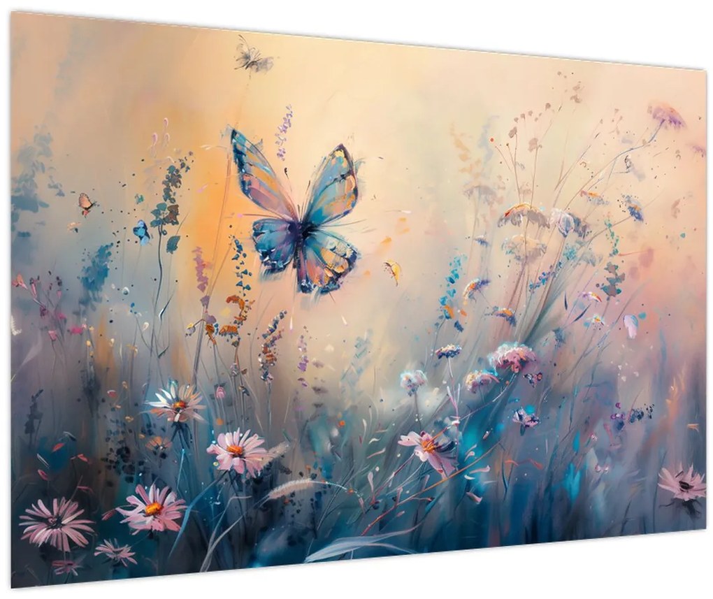 Kép - Rét pillangóval II (90x60 cm)
