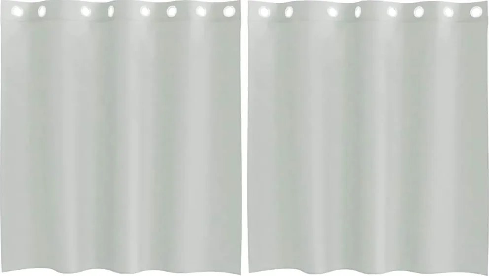 vidaXL 2 db világosszürke fátyolfüggönyök rojtokkal 140x140 cm