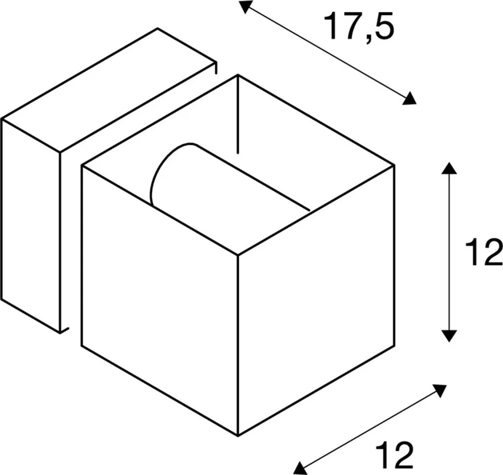 SLV 1000335 SQUARE Modern Kültéri Fali Lámpa Szürke G9 IP44