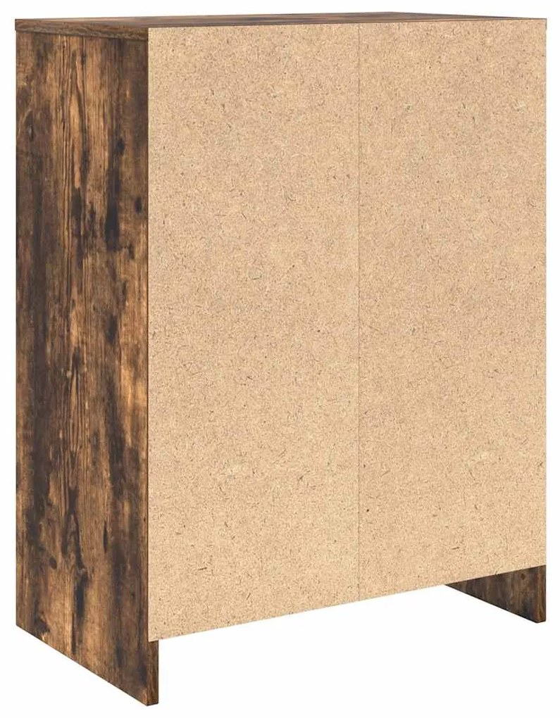 füstös tölgy színű szerelt fa cipőszekrény 57x34x76 cm