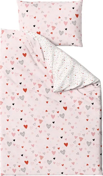 Krepp kiságy ágyneműhuzat Renforcé LOVITA rózsaszín Ágyneműhuzat mérete: 45 x 65 cm | 90 x 140 cm
