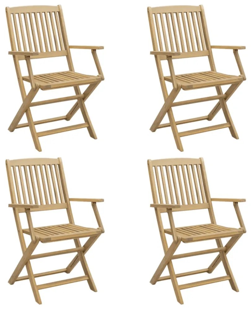 4 db összecsukható tömör akácfa kerti szék 57,5x54,5x90 cm