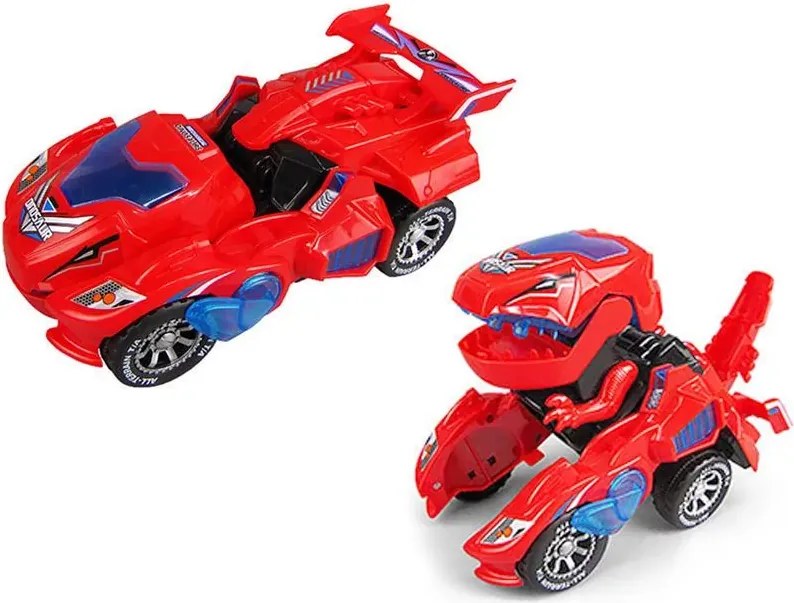 Zaparkorun DYNOCAR autóvá alakítható dinoszaurusz LED-del - Piros