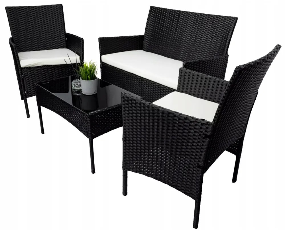 Modern kerti rattan ülőgarnitúra asztallal