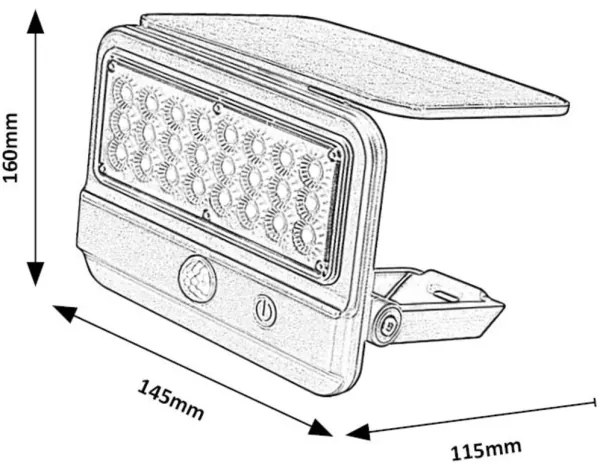Rabalux 77040 - FLAXTON LED 7W 3,7V IP54 napelemes fali lámpa, fekete