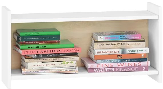 Gyerek fali polc BUBO 35x72 cm fehér/világos bükk