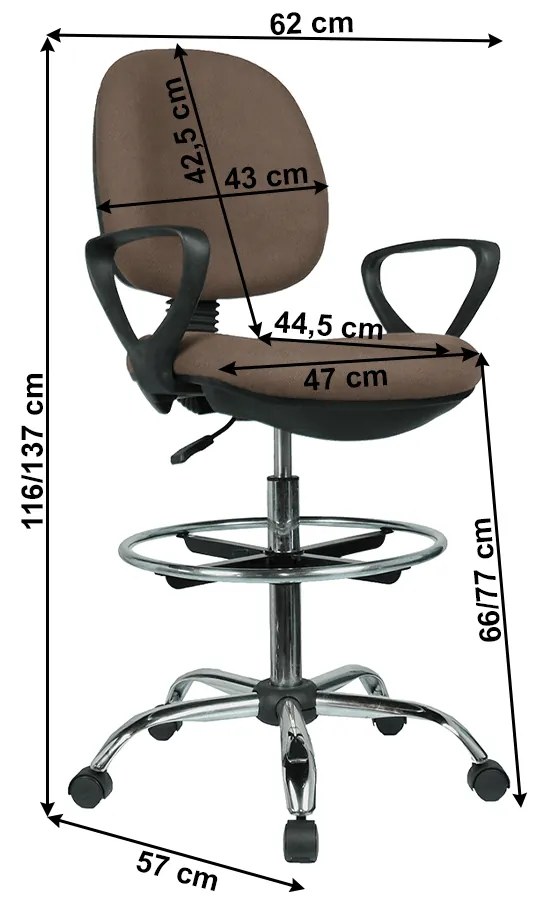 Vyvýšená pracovná stolička Korki (hnedá + čierna). 1034318
