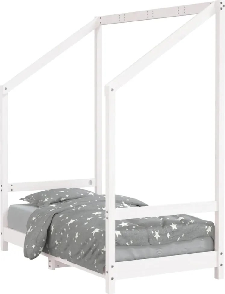 vidaXL fehér tömör fenyőfa gyerekágykeret 70 x 140 cm