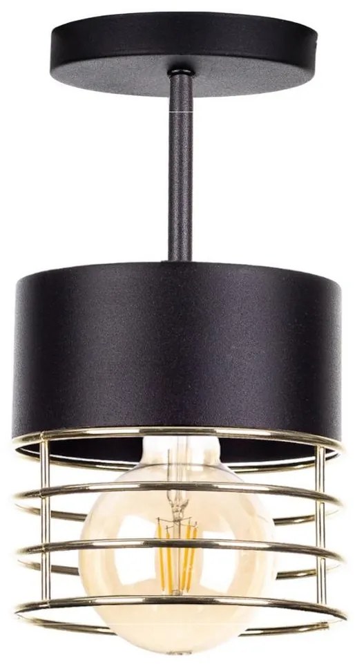 Csillár rúdon ROY 1xE27/60W/230V fekete