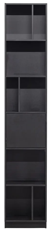 Fekete borovi fenyő moduláris könyvespolc 40x210 cm Finca – WOOOD