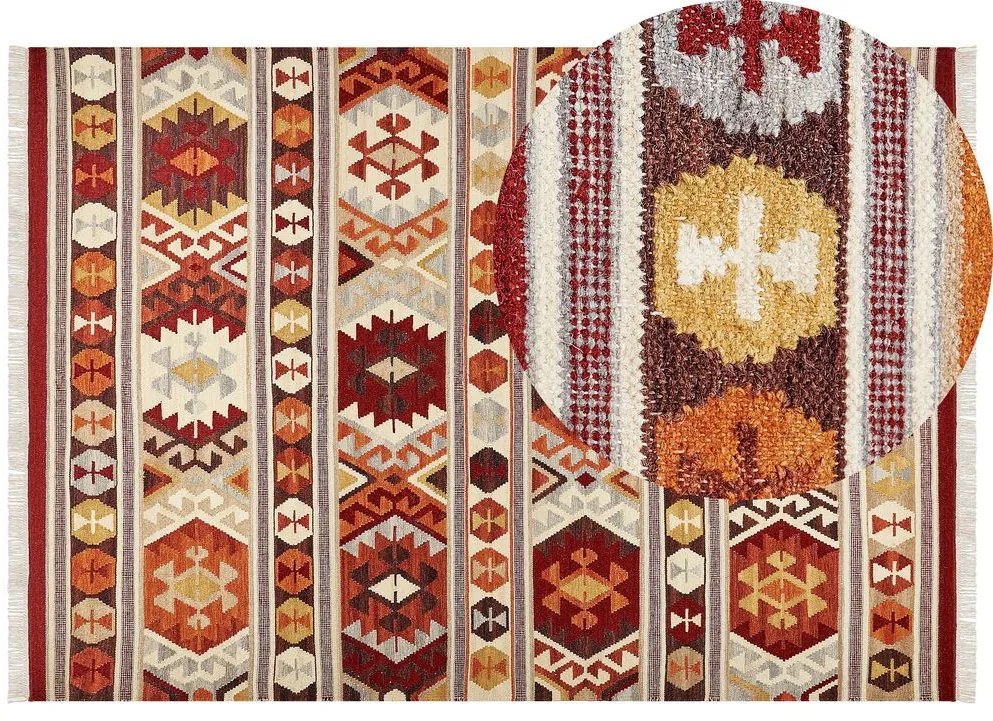 Színes kilim gyapjúszőnyeg 200 x 300 cm AYGAVAN Beliani
