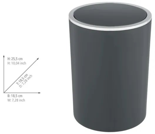 WENKO 25146100 - INCA kosár 18,5x25,5 cm antracit/fényes króm