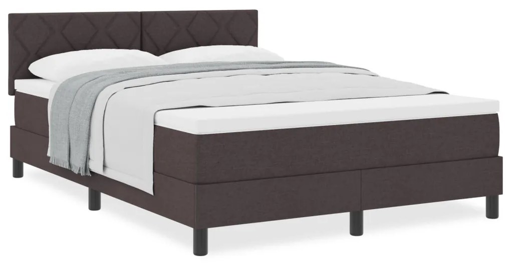 Boxspring Ágy Matrac Kávé Szín 140x190 cm Szövet