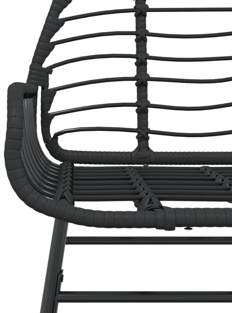 2 db fekete polyrattan kerti szék