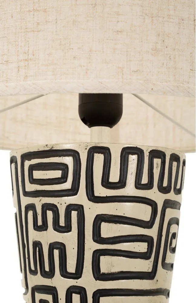 Fekete-krémszínű állólámpa textil búrával (magasság 145 cm) Nairobi – Mauro Ferretti